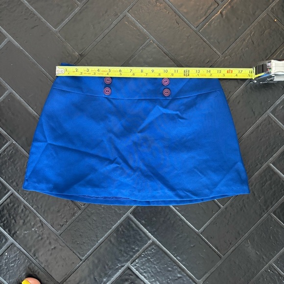 Vintage Blue  Button-Accent Women's Skirt/skort - Picture 3 of 6